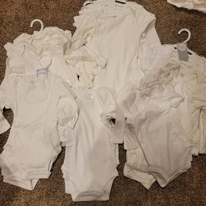 Lot of 40 white onesies